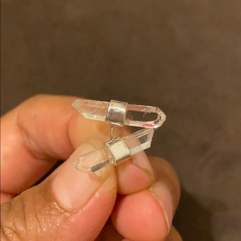 SS clear quartz studs - Picture 4 of 6